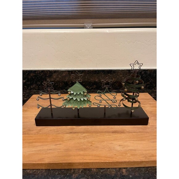 Vintage Pier1 Christmas Trees Photo Holder Display - Picture 1 of 9